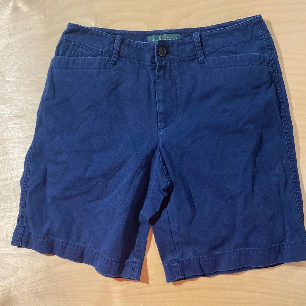 Ralph Lauren Navy Blue Flat Front Shorts 6 (PQ)